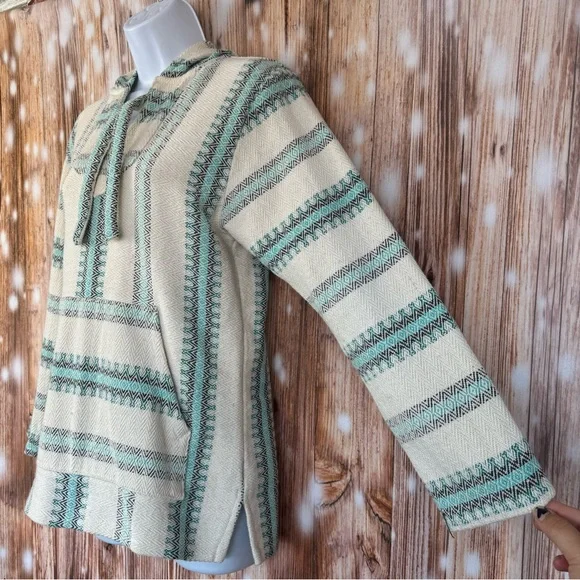 Original Senor Lopez White and Turquoise Baja Beach Hoodie - Picture 3 of 8